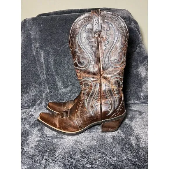 Ariat Women's Cowgirl Boots Size 7.5 Leather Pull-On Western Boots